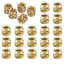 LuojinLuoda 100Pcs M3 Knurled Insert Nuts - Premium M3 Threaded Inserts for Voron 3D Printers, Brass Threaded Insert Embedment Nut Hardware, Heat Set Metric Knurled Nuts for DIY Projects (M3x4x5mm)