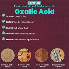 Pure Oxalic Acid- Industrial Grade Strength- 5 Pounds- Rust Remover- Wood Bleach- Highly Effective Multipurpose Cleaner for Metal-Stone-Concrete - Durable Resealable Packaging.