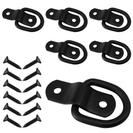 6 Pcs D Rings Tie Down Anchors Heavy Duty Tie 1/4" D Lashing Ring Cargo Tie Down Anchors for Cargo Trailers Vans Trucks Rv Pickup Camper Surface Mount
