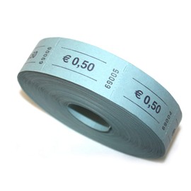 TAMLED Receipt Roll Euro 0.50 1 Roll with 1000 Perforated Tears Consecutively Numbered Gastro Brands Festival Drinks Catering Events Corporate Event Folk Festival Club Value Tag