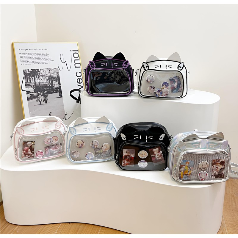 PandaSays Pain Bag, Pushing Bag, Shoulder Bag, Showing Bag, Clear,