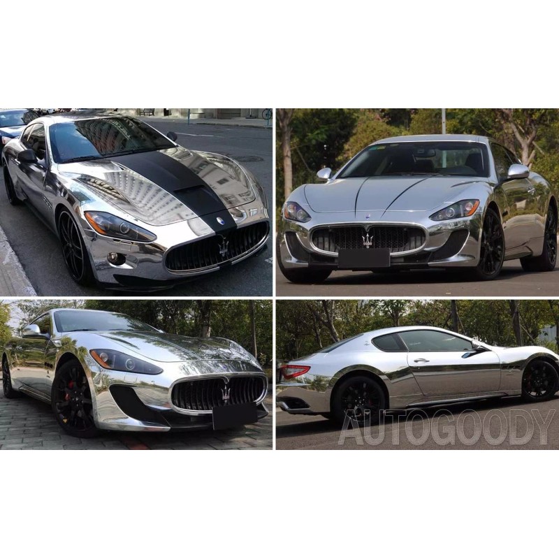AUTOGOODY 96" x 60" Silver Chrome Mirror Vinyl Film Wrap