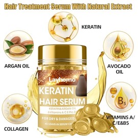 Layhomo Suero Para El Tratamiento Del Cabello,60 Cápsulas Aceite De Tratamiento Capilar Para Cabello Seco Dañado, Aceite Para Cabello Con, Acondiciona