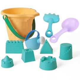 CELESUSSAS 10 Piezas de Juguetes de Playa para niños, Juguetes de Arena de Playa con Bolsa de Malla, Cubo de Playa y Pala para Que los niños jueguen en la Playa al Aire Libre