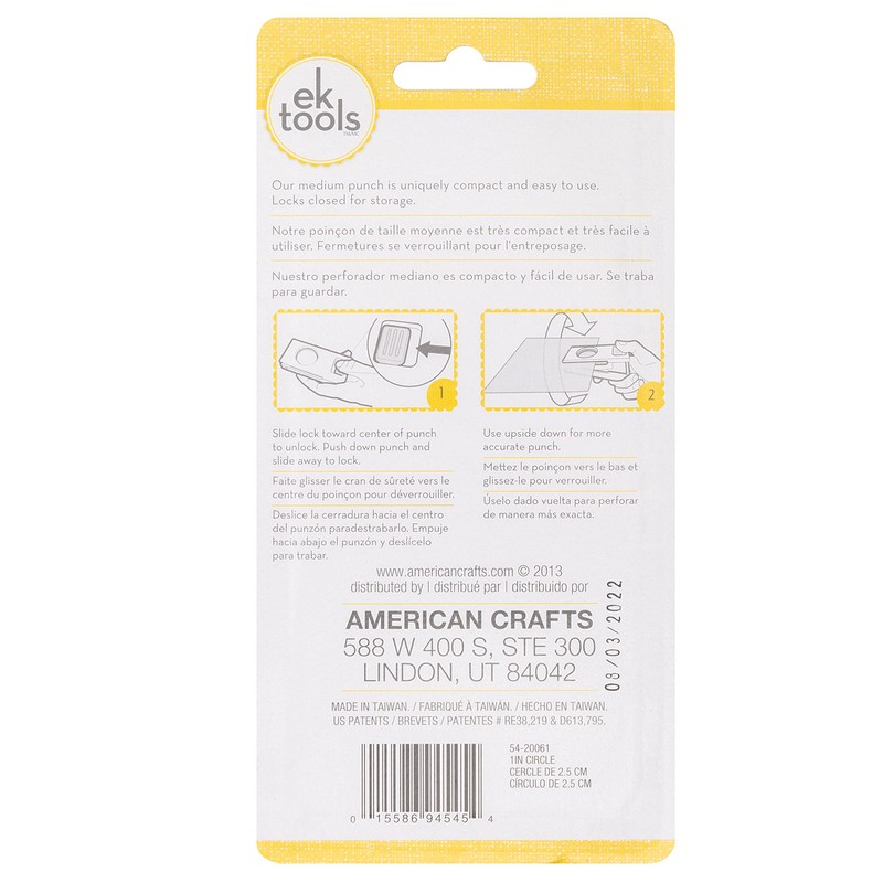 EK Tools Circle Punch 1 Inch With Safety Lock, Create