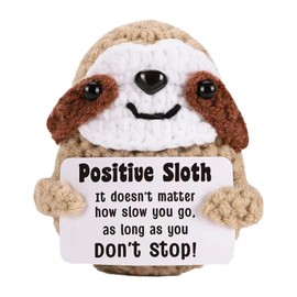 Sloth Gifts Cute Positive Sloth Small Emotional Support Gift Knitted Pocket Hug Stuff for Women Positive Gifts Crochet Doll Cheer Up Gifts with Affirmation Cards for Party Birthday Easter Christmas