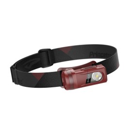 Princeton Tec Snap Headlamp with Dimmable 300 Lumens Maxbright White LEDs, IPX4 Water Resistance and 155 Hour Burn Time, Essential for Hiking, Camping, Hunting, and Safety Preparedness, Red