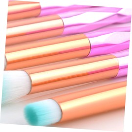 IWOWHERO 20pcs Transparent Handle Makeup Brush Set Gradient Green Cosmetic Brushes for Foundation Eyeshadow Lip and Eyebrow Application and Soft Bristles for Everyday Use