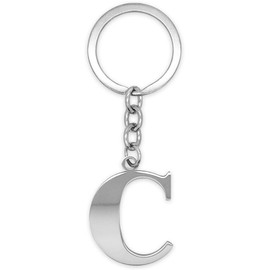 SoulCats Letter Keyring Silver A-Z Shiny Initials Keychain Stainless Steel, Stainless Steel