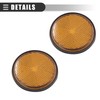 Motoforti Universal Motorcycle Scooter Reflectors, 2.2 Inch Dia, Plastic, 2pcs