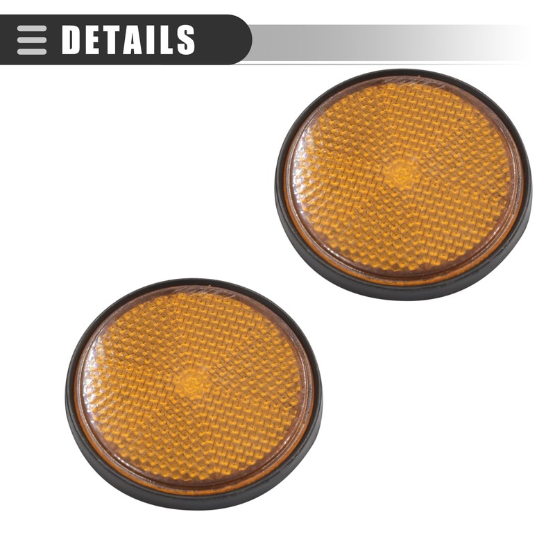 Motoforti Universal Motorcycle Scooter Reflectors, 2.2 Inch Dia, Plastic, 2pcs