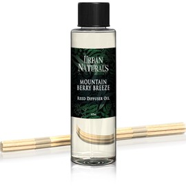 Urban Naturals Mountain Berry Breeze Scented Oil Reed Diffuser Refill with Free Set of Reed Sticks! Juniper Berries, Green Apple, Jasmine, Violet & Fresh Woods | Made in The USA