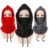 Integrated Fleece-lined Motorcycle Ski Winter Balaclava with Plush Lining LF3671 - One Size Fits All Gray 10ea
