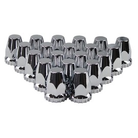 MRJLK 33mm Chrome ABS Plastic Screw-on Standard or Spiked Lug Nut Covers Pack of 20 (Standard)