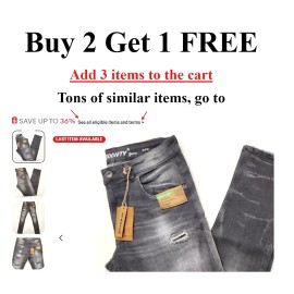 M.Society Men's Jeans Stretch Skinny Fit Blue Jeans Distressed Design Indigo - 38 in