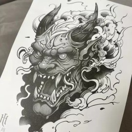 Gita [에스에스62]가는 타투 오니 이레즈미 남자 바디타투 2주 SS62 Thin Tattoo Irezumi Men's Body Tattoo 2 Weeks [ONECOLOR/FREE]