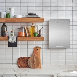 Katuchef Titanium Cutting Board for Kitchen, Pure Katu chef Titanium Cutting Boards, Double Sided Non Toxic Chopping Board for Cutting Meat Vegetable Fruit,Easy to Clean(XL:15.35L*11.02W)