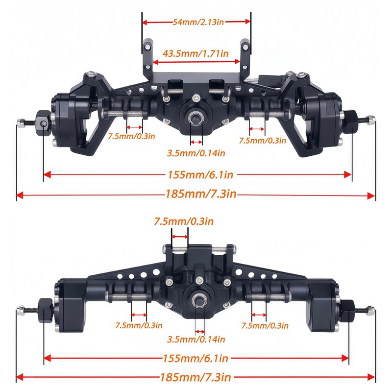 UTB18 CNC Aluminum Portal Axle Set — Complete Front &