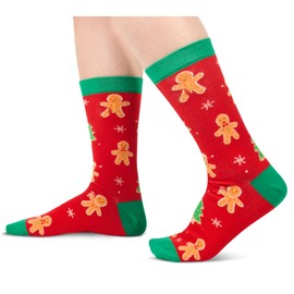Zmart Christmas Gifts Stocking Socks For Men Women - Gingerbread Secret Santa Socks Xmas Stocking Stuffers For Dad Mom Teens