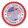DestinationVinyl 2 x 10cm/100mm Never Forget September 11th 2001 -