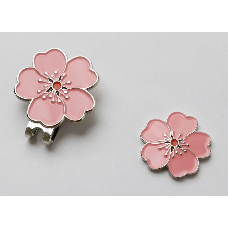 Cherry Blossom Golf Marker Hat Clip Magnetic Detachable Cherry Petal