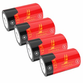 FARSAIL 123A Rechargeable Batteries for Arlo, 4-Pack 800mAH ICR17335 NiMH Batteries for Arlo VMC3030 VMK3200 VMS3130 3230C 3430 3530 Wireless Security Cameras, Flashlight and More