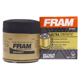 Fram FRAM Ultra Synthetic Automotive Replacement Oil Filter, Designed for Synthetic Oil Changes Lasting up to 20k Miles, XG4967 with SureGrip (Pack of 1)