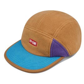 Croogo Fleece 5-Panel Hat Winter Camp Cap Flat Bill Snapback Hat Unstructured Trucker Hats Soft Dad Hat,Camel-D5PH09