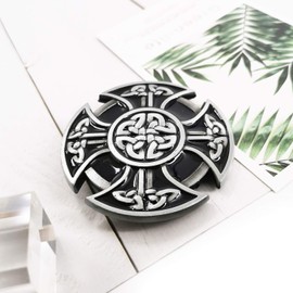 LAXPICOL Vintage Western Black Celtic Belt Buckle for Men Keltic Knot Western Cowboy Native American Belt Buckles