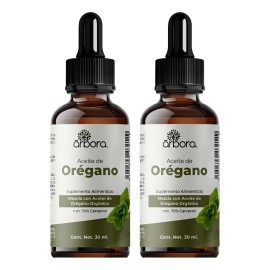 Árbora - 2 Pack Aceite de Orégano 70% Carvacrol con Aceite de Oliva Árbora 30ml - 2 Pack - Top Quality