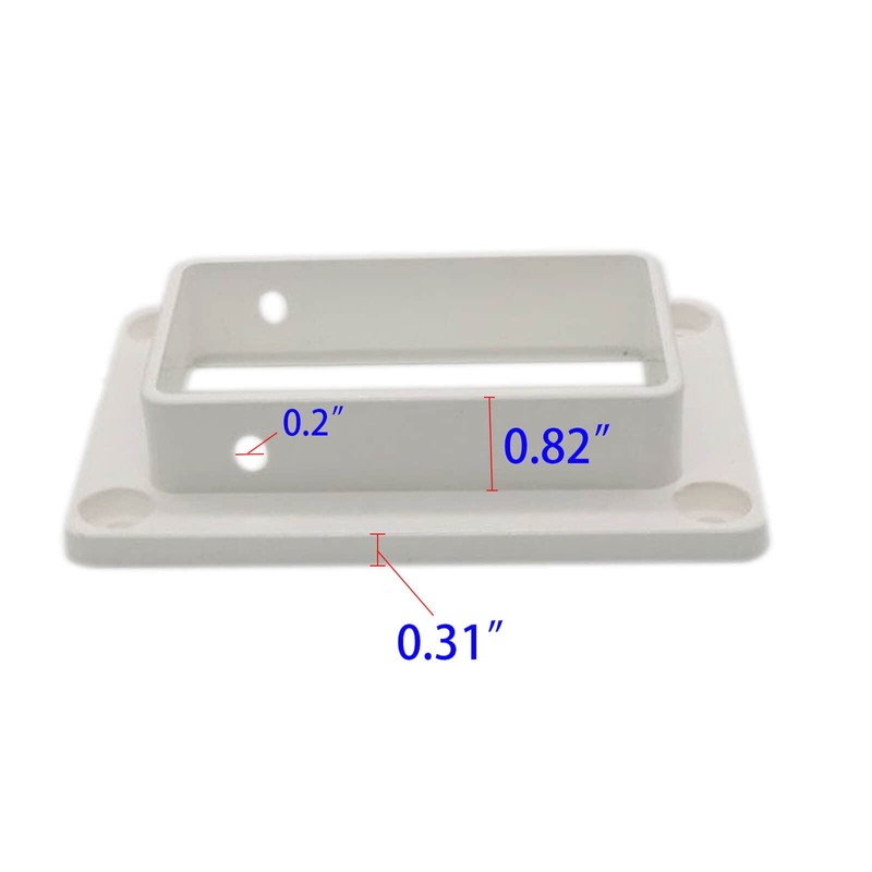 2-Pack 2" x 3.5" Slotted Handrail Bracket Kit, White Vinyl