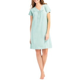 Fishers Finery Women's EcoFabric Short Sleeve Nightgown; Tagless (Sea, M)