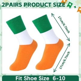 2 Pairs St. Patrick’s Knee High Socks for Women Men, St Patrick’s Day Accessories Novelty Irish Flag Long Tube Socks, Funny Irish Green Costume Socks for St. Patrick’s Day Gifts Party Favors