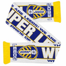 GIFTS 4 ALL Leeds Football Fans Scarf (100% Acrylic), Leeds Souvenir Scarf, Leeds Match Day Scarf