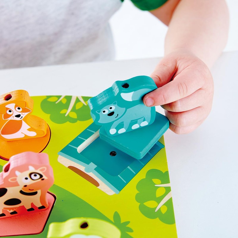 Hape Odyssey Toys Farmyard Rompecabezas de Sonido (10 Piezas), Multicolor,
