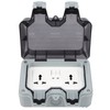 Outdoor Wall Power Socket with 2 3-Hole Socket 2 Switch