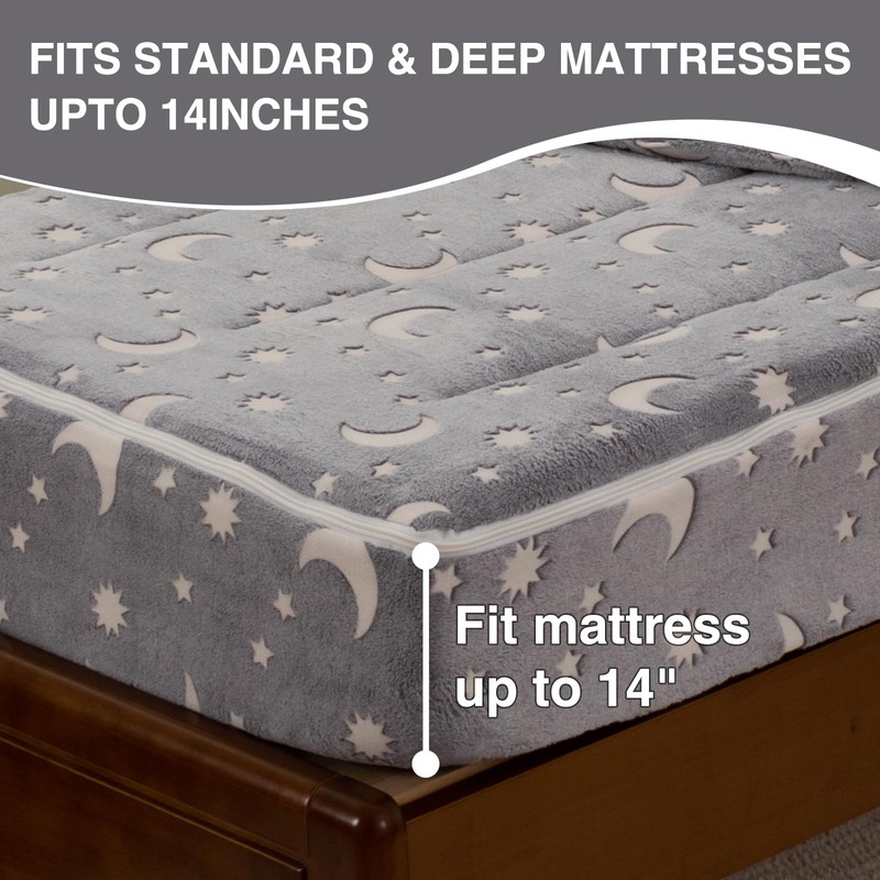 A Nice Night Starry All-in-One Plush Zipper Bedding Set, Twin