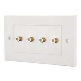 F Type (Satellite) Coax Faceplates (4 x F Type Coax Port)