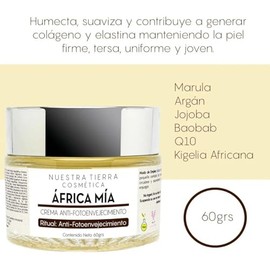 Nuestra Tierra Cosmtica frica Ma, Crema Anti-Fotoenvejecimiento, Reafirmante y Anti-Arrugas, para Todo Tipo de Piel