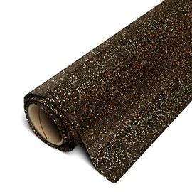 Siser Glitter HTV 20" x 5yd Roll - Iron on Heat Transfer Vinyl (Black Gold)