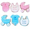 Baby Shower Assortment Cookies- 6 Decorated Crunchy Shortbread Cookies Individually