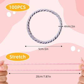 MOSTFUN 100 Stück Haargummi Damen, 4,5 cm Zopfgummis Mädchen, Haargummis Ohne Metall, Pferdeschwanz Inhaber Haarschmuck, 2 mm Klein Elastisch Haargummis für Mädchen Frauen Mann (Mehrfarbig)