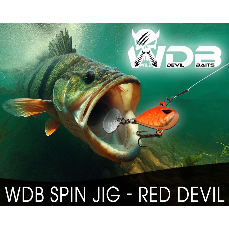 Wild Devil Baits Multi Tail Spin Jig Lead Head Spinner
