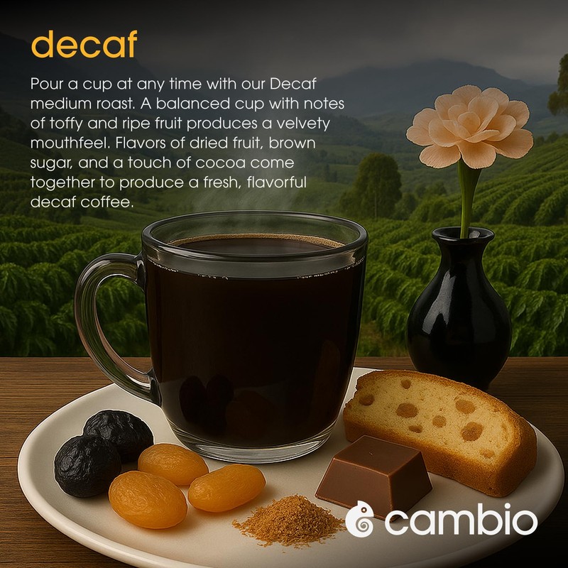 Cambio Roasters Organic Decaf Coffee Keurig KCups, Lower Acid Decaf