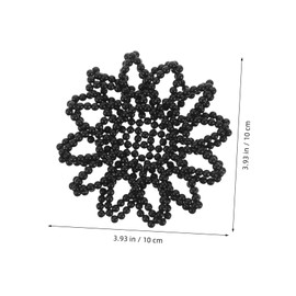 Outanaya Elegant Pearl Rhinestone Hair Bun Cover Elastic Handmade Crochet Hair Net for Dancers Secure Fit Accessories for Women and Dance and Skating Performances