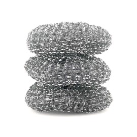 D.RECT Set of 3 Steel Sponges Metal Pot Scourer Steel Sponge Stainless Steel Scourer, Multi-Colour, Perfect