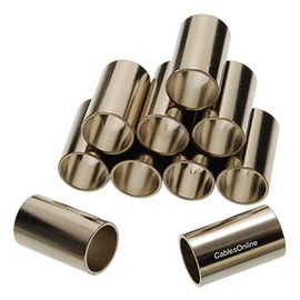 CablesOnline, 10-Pack Crimp Sleeve Ferrule Tubes for RG8X, LMR240 Coax Cable, Inside-Diameter 6.4mm, RF-U910F-10