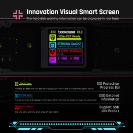 DOCKCASE Explorer Edition M.2 NVMe SSD Enclosure,Support 10s PLP Prevents Write Data Loss,USB 3.2 Gen 2 Type-C (10 Gbps), fits NVMe PCIe/SATA NGFF Size 2230/2242/2260/2280,Support M-Key B+M Key UASP