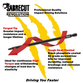 3 x SabreCut AFSC157SQ2_3 157mm SQ2 Autofeed Collated Drywall Screwdriver Gun Bits Single Ended Square No.2 Heavy Duty Compatible with Makita BFR550 6843 DFR550