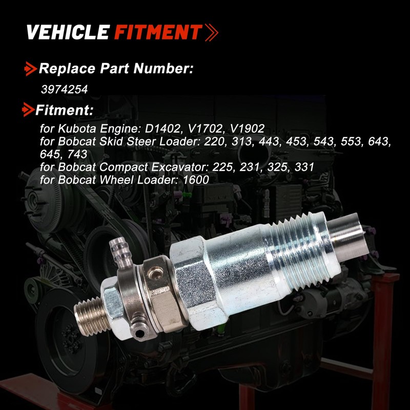 4pcs D1402 V1702 V1902 Fuel Injector 3974254 for Bobcat 220
